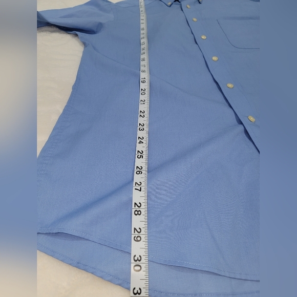 Chaps Blue Dress Shirt Classic Button-Down - Picture 5 of 7